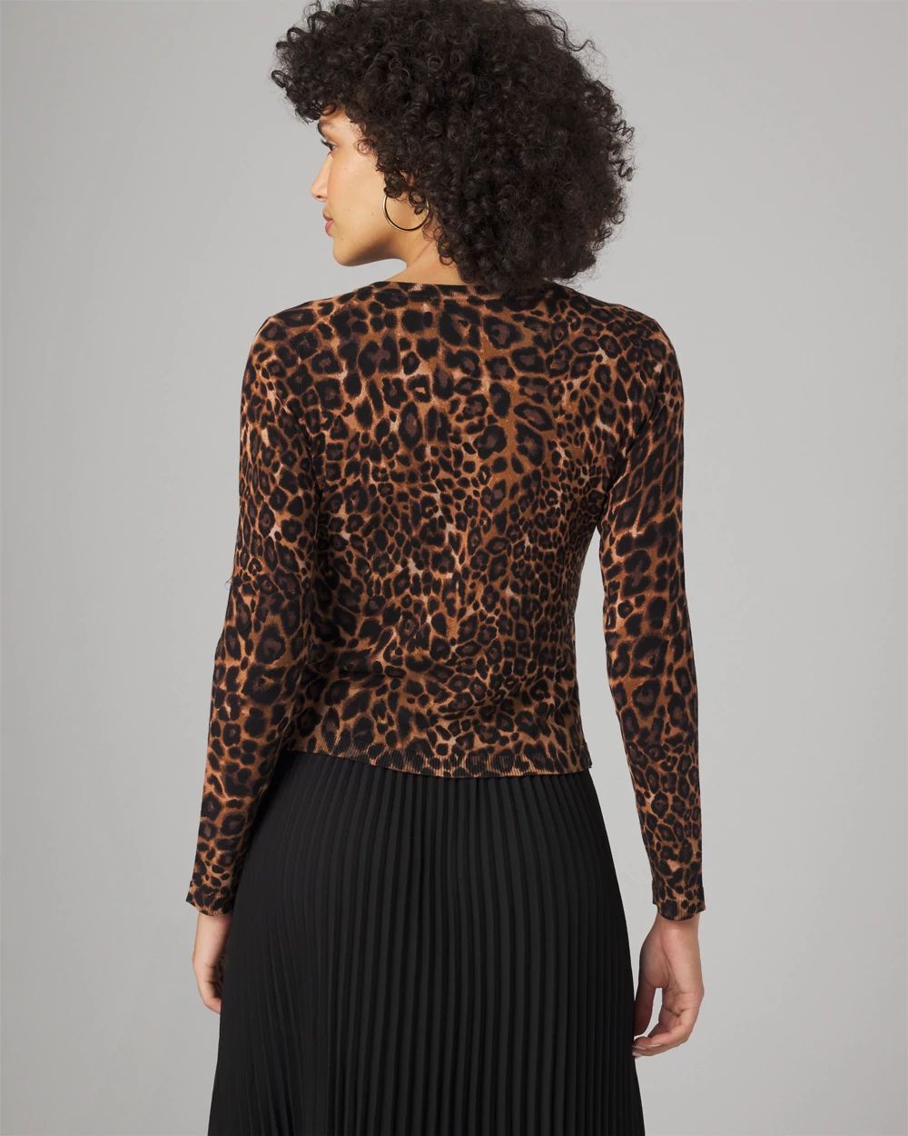 Petite leopard cardigan clearance